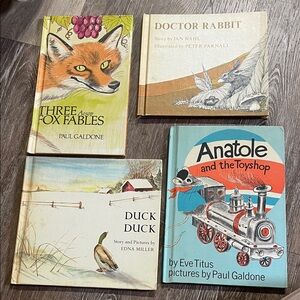 Vintage Lot Of Four Illustrated Children's Hardcover Books From The 1970’s.